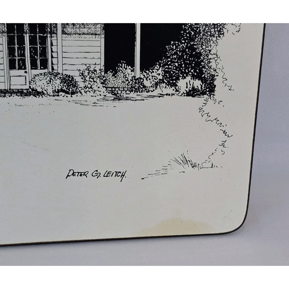 Vintage Milhurst Peter G Leitch Cork Placemats Set of 6 Historic Houses NZ 1975